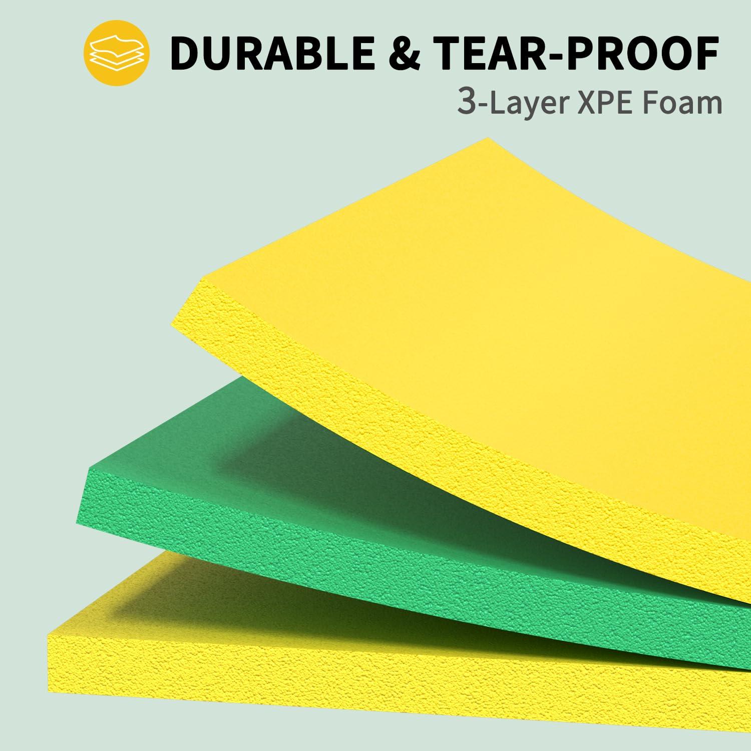 GUINGFUN GUINGFUN 9/12/18FT 3-Layer Lily Pad Floating Mat, Double-Sided Use Floating Water Mat, Floating Mat for Lake, Water Mat Suitable for Adult and Children(12FT Yellow)