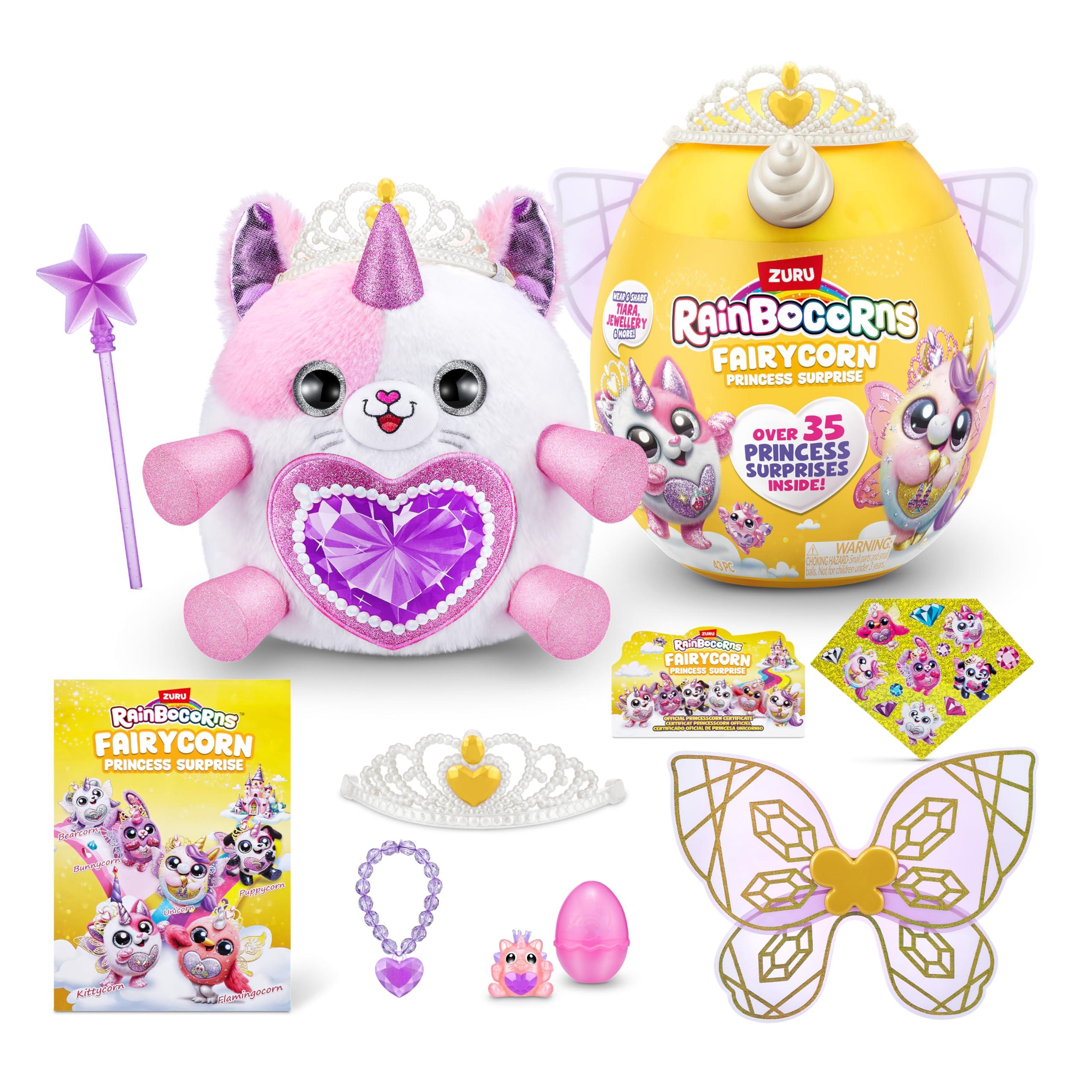 Rainbocorns Rainbocorns Fairycorn Princess Surprise (Kitty) by ZURU 11" Collectible Plush Stuffed Animal, Surprise Egg, Wearable Fairy Wings, Magical Fairy Princess, Ages 3+ for Girls, Children
