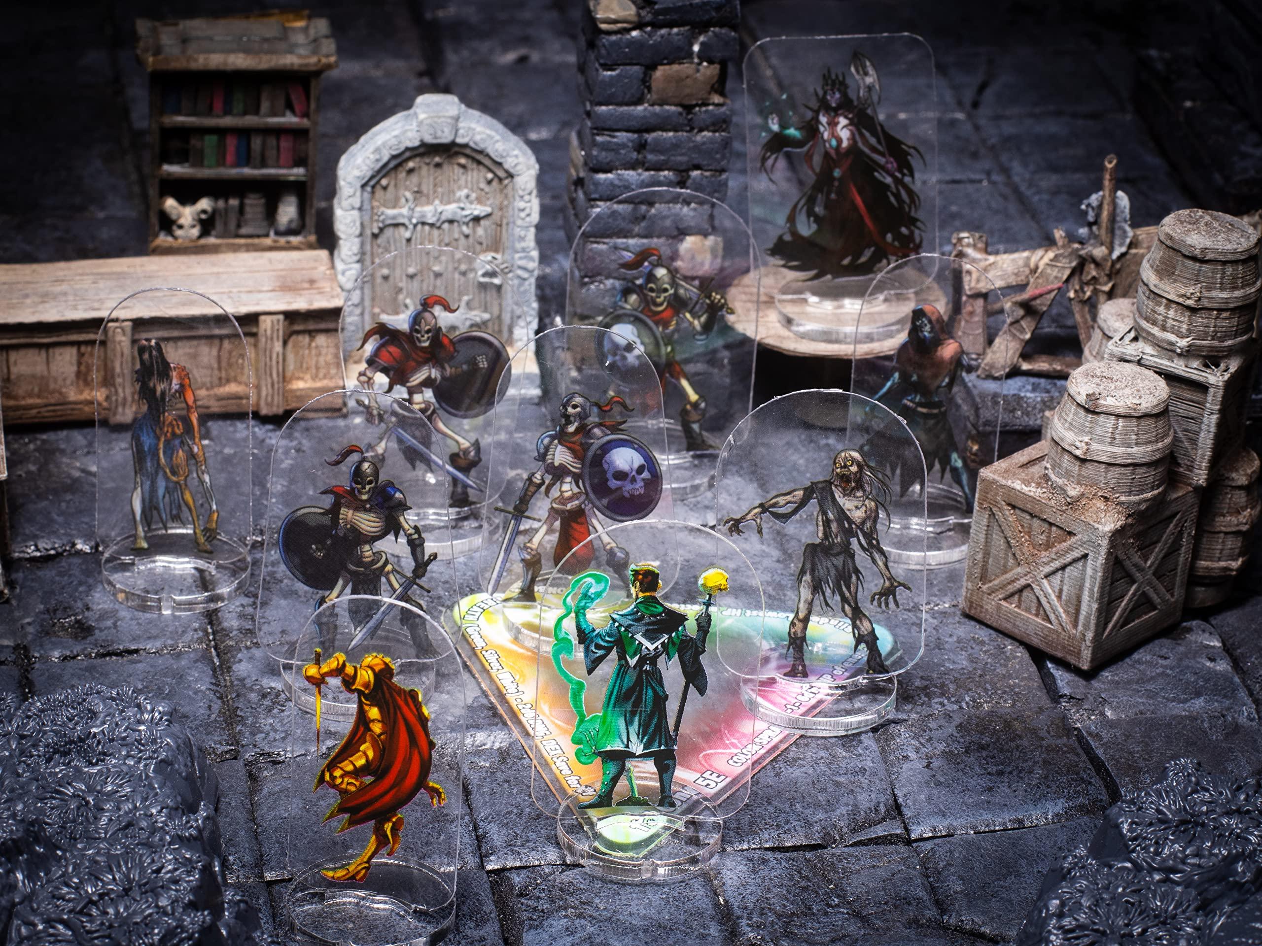 Arcknight Arcknight Spell Effects Templates for D&D 5E; 24pc Markers for AOE Spells with Reference; Condition, Buff, and Summon Tokens; for DND Pathfinder TTRPG