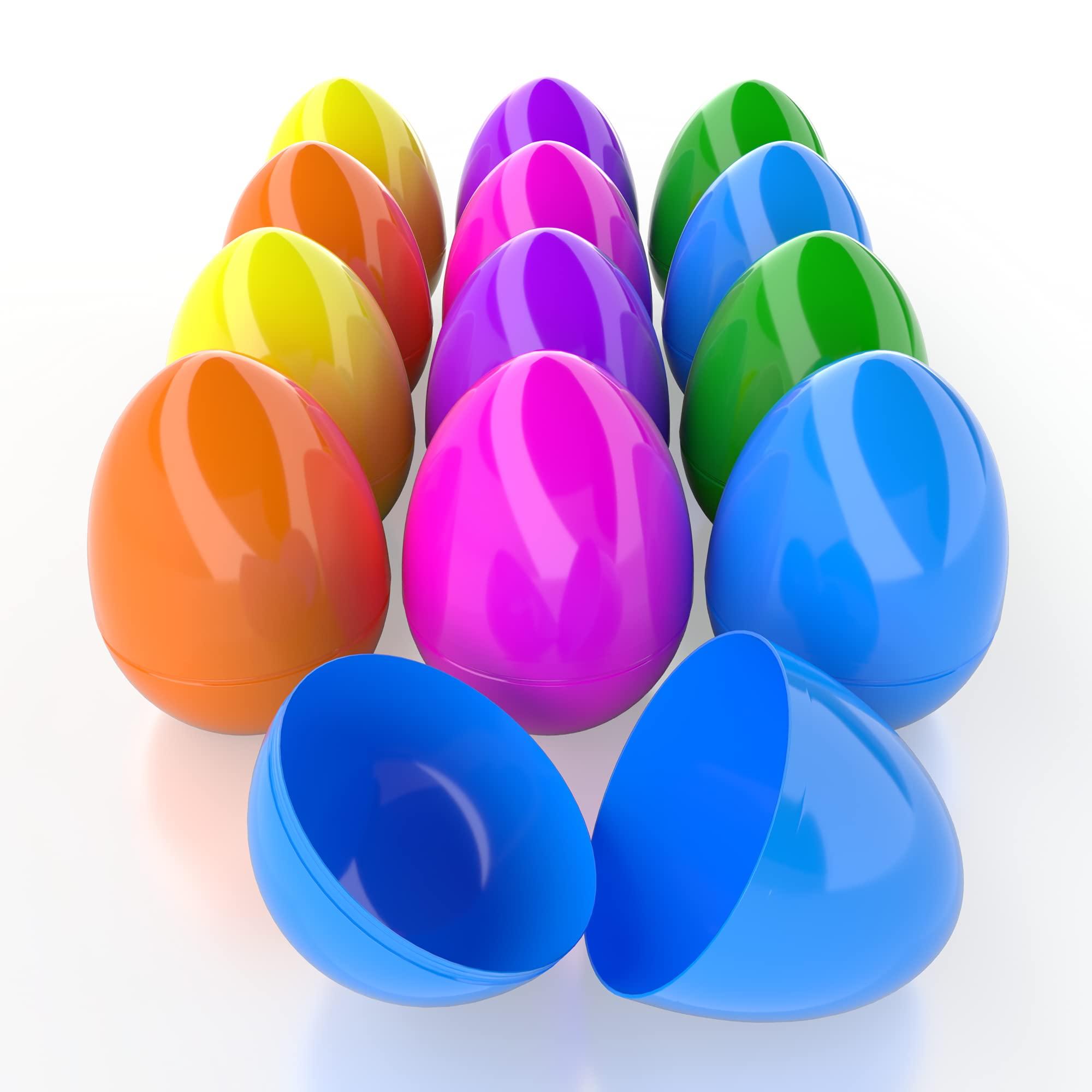 The Dreidel Company The Dreidel Company Jumbo Fillable Easter Eggs Colorful Bright Plastic Easter Eggs, Perfect for Easter Egg Hunt, Surprise Egg, Easter Hunt, Assorted Colors, 6" Giant Fillable Eggs (12-Pack)