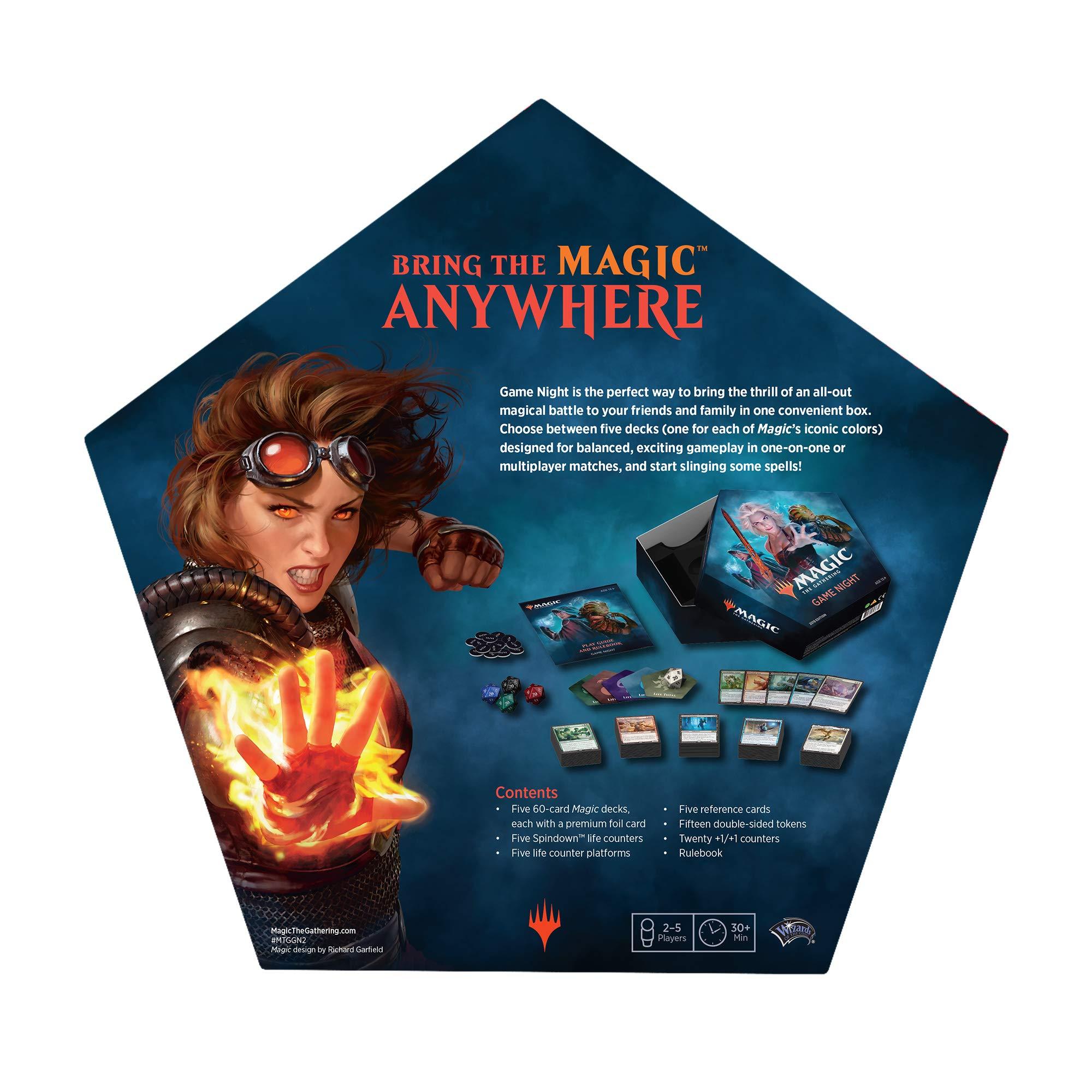 Magic The Gathering Magic: The Gathering Magic Game Night 2019 | Card Game For 2–5 Players | 5 Decks | 5 Dice | Accessories
