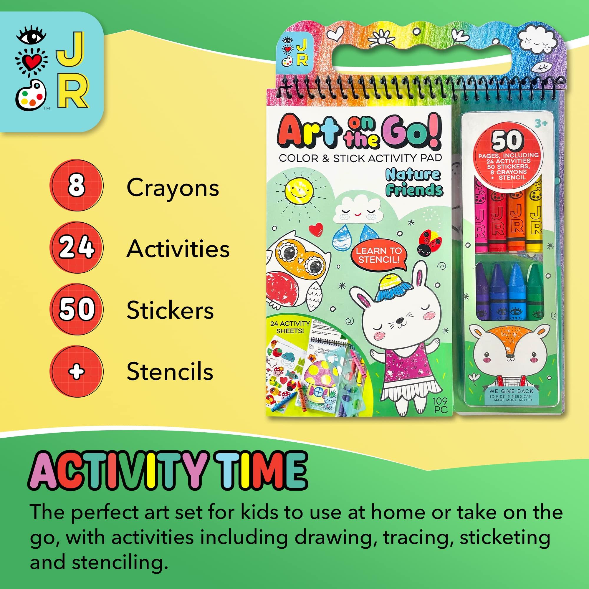 Bright Stripes Bright Stripes Travel Coloring Kit for Kids: Art On the Go Coloring Books and Crayons, Sticker Activity Book - Mess-Free Collage Fun for Ages 3+ (Art On The Go Nature)