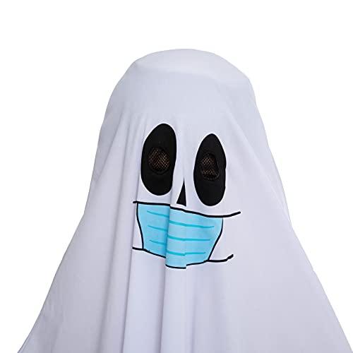 Spooktacular Creations Spooktacular Creations Halloween Child Friendly Ghost Costume with Pumpkin Bucket, Halloween Spooky Cloak Cape horror masks for Unisex Kids (Small (5-7yr))