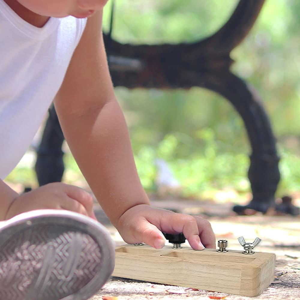 Yowlieu 14 Pcs Kids Montessori Screwdriver Board Set, Wooden Screw Driver Activities Tools Montessori Toys for 3 4 5 Year Old, Basic Skills Educational Sensory Learning Toy for Kids Toddlers Preschool