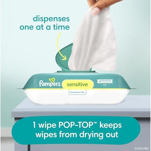 Pampers Pampers Easy Ups Bluey Pull On Training Pants Boys and Girls, 3T-4T, 124 Count with Sensitive Water Based Baby Wipes 4X Pop-Top Packs (336 Count)