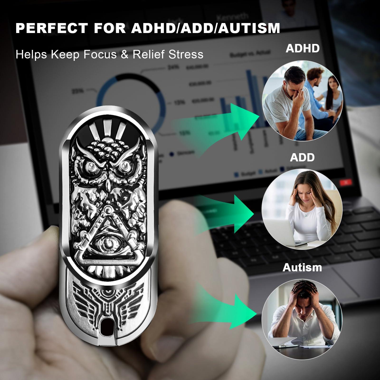 HIDEDC Breakthrough Fidget Slider & Owl Fidget Slider Bundle, EDC Fidget Toys Adults Sensory Toys Home Office Executive Desk Toys Gift for ADHD/ADD/Autism