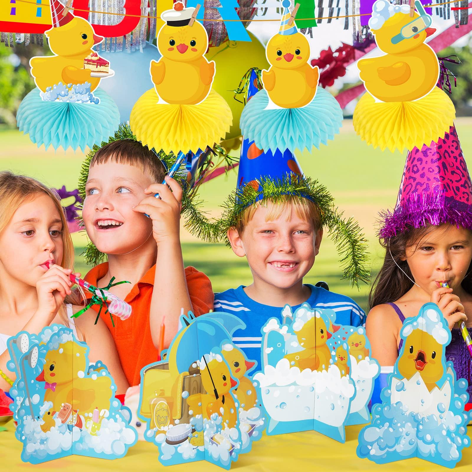 Teling Teling 12 Pcs Duck Birthday Decorations Duck Centerpieces 6 Inch Rubber Duck Themed Party Supplies Duck Theme Table Decor for Birthday Baby Shower Party Decorations