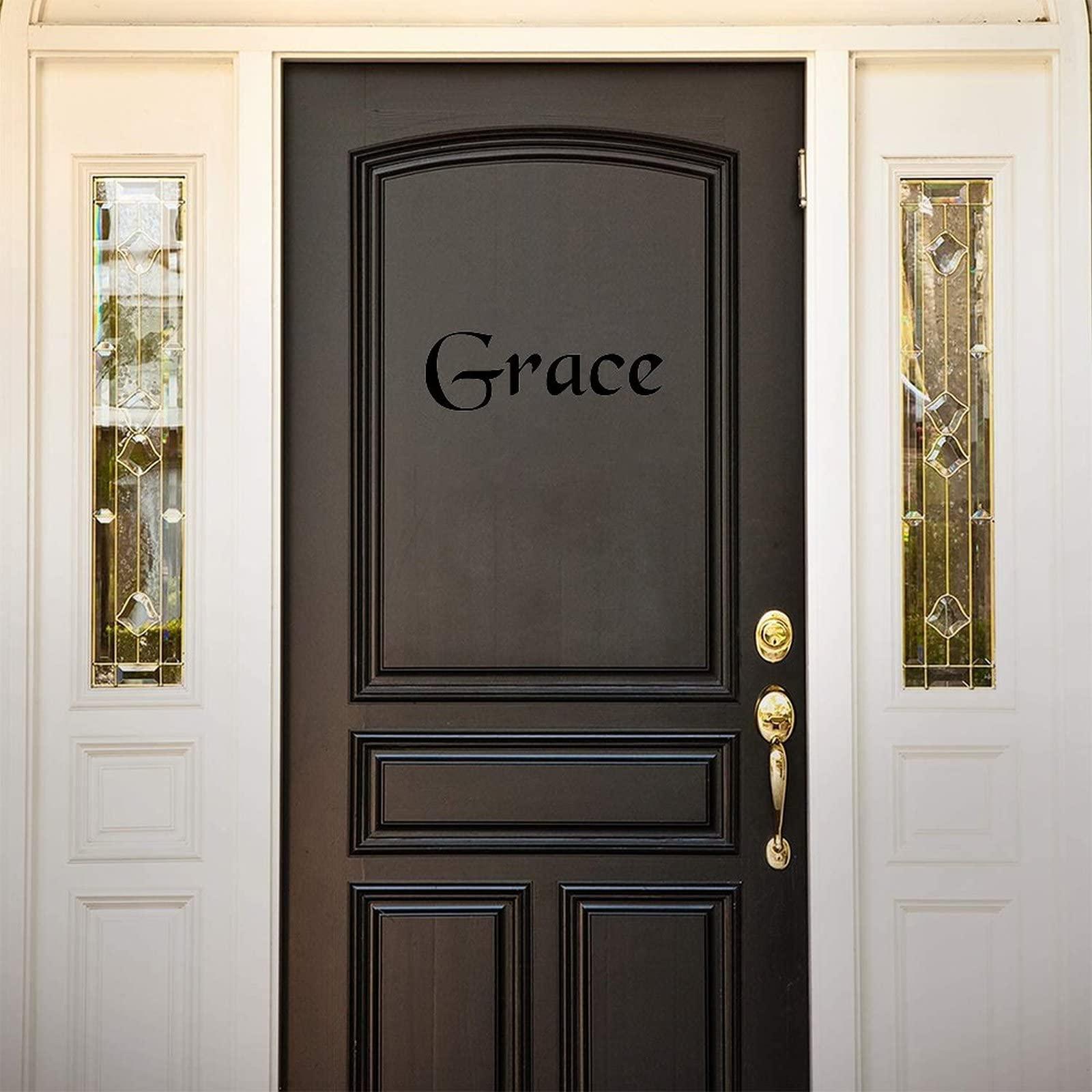 lutieger Grace Christian Gifts Wall Stickers Black for Nursery Decor Kids Boy Girl Living Room Bedroom Wall Decor Vinyl Removable Peel and Stick Weather-Resistant Personalized Christmas Gifts