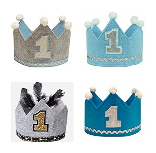 Refreshing Day Refreshing Day Boy Birthday Crown. Made of Felt. Prince Crown. Handcrafted in The USA. Prince Crown. Boy Prince Party Supplies.Baby Boy First Birthday Crown Number 1. Prince Cake Smash Photo Prop.