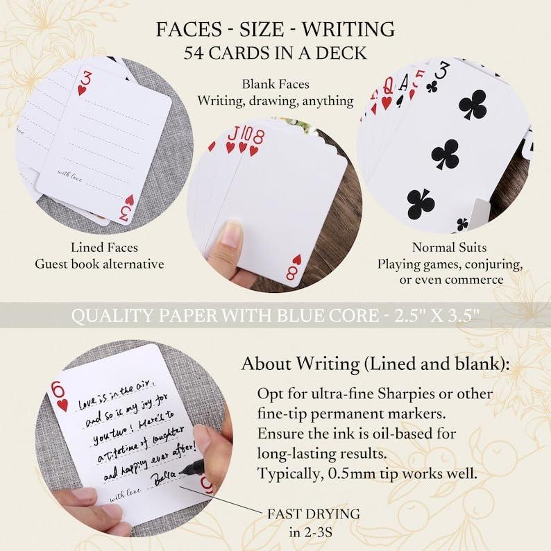 LongGenius LongGenius Unique Guest Book Card, Custom Wedding Monogram Playing Cards, Wedding Shower Favors, Custom Card Deck, Groomsmen Bridesmaid Card Gifts