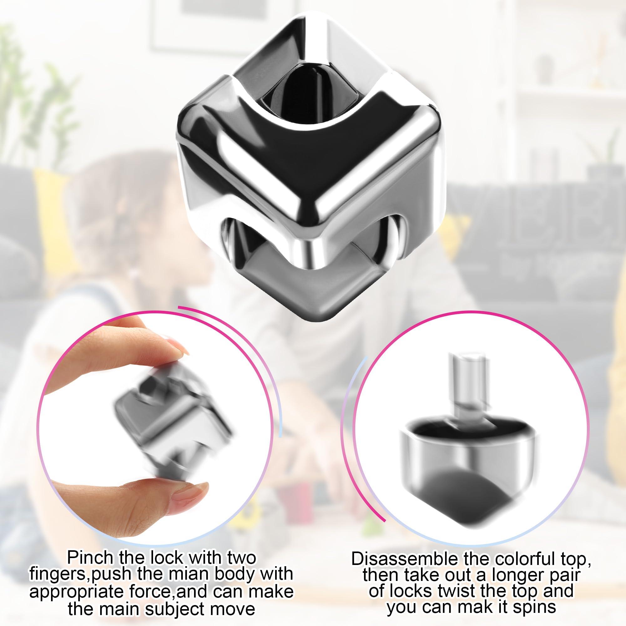 SUKIPIN Infinity Cube Fidget Toy, Fidget Spinner Cube Toys Anti Anxiety Focusing Fidgets for Adults, Easter Basket Stuffers for Kids Teen Autism Children (Silver)