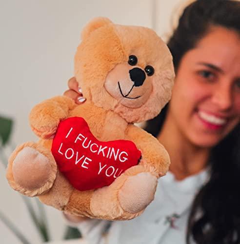 BadBears BadBears Cute Teddy Bear I Effing Love You Teddy Bear for Girlfriend and Boyfriend Hilarious Valentines Day Teddy Bear for Him and Her 10-inch Tall Funny Stuffed Bear with Bold Message