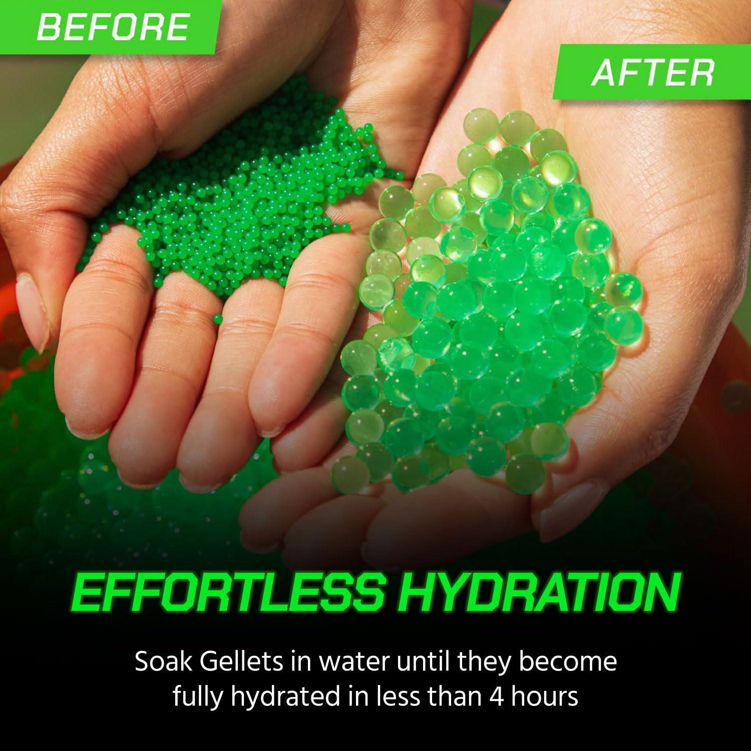 Gel Blaster Gel Blaster Gellets Refill Ammo, 50,000 Green Gellets - All-Natural Eco Friendly, Non-Toxic, Non-Staining & Non-Irritating Water Based Gel Balls - Made Specifically for Gel Blaster