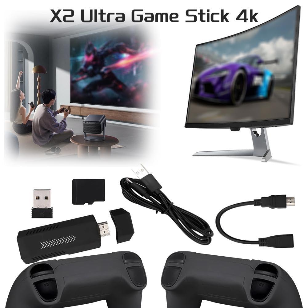 ToysCentral Basics X2 Ultra Game Stick 4k, Retro Game Stick with Built-in 9 Emulators, 58,000 Games, 4K HDMI Output, Retro Game Stick 2.4G Wireless Controller, Plug and Play Video Games for TV, for All Age