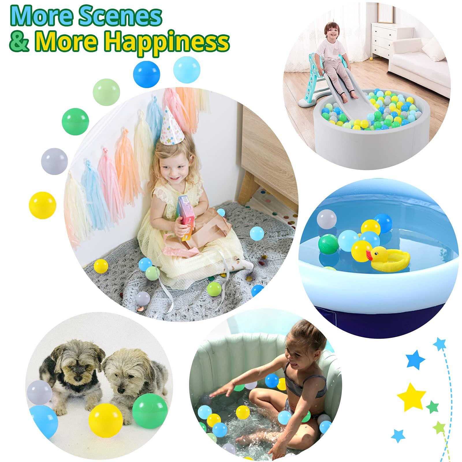Heopeis Heopeis Ball Pit Balls, 100pcs Plastic Toy Balls for Kids, Crush Proof Ocean Balls Green Balls for Baby Toddler, Ball Pool Play Tent, Baby Kiddie Pool Water Toys, Party Decoration