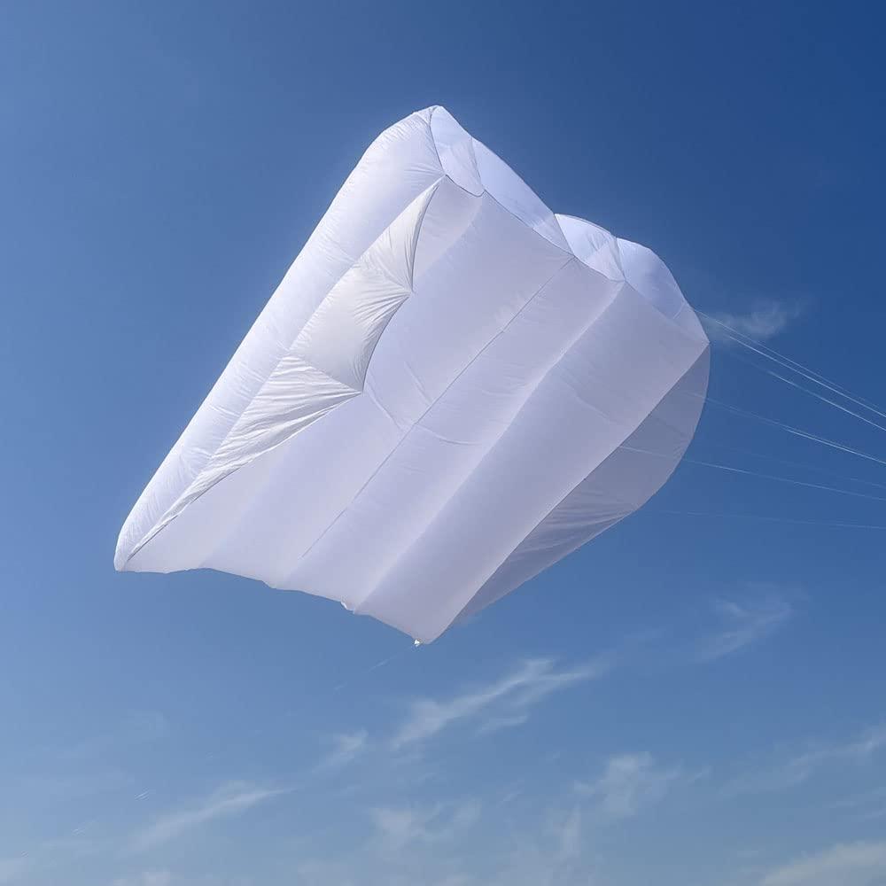 Yingfeida HFLY Kite 36 SQ.M. White Pilot Kite for Adults Large Soft Inflatable Nylon Tractor Show Flowform Kites