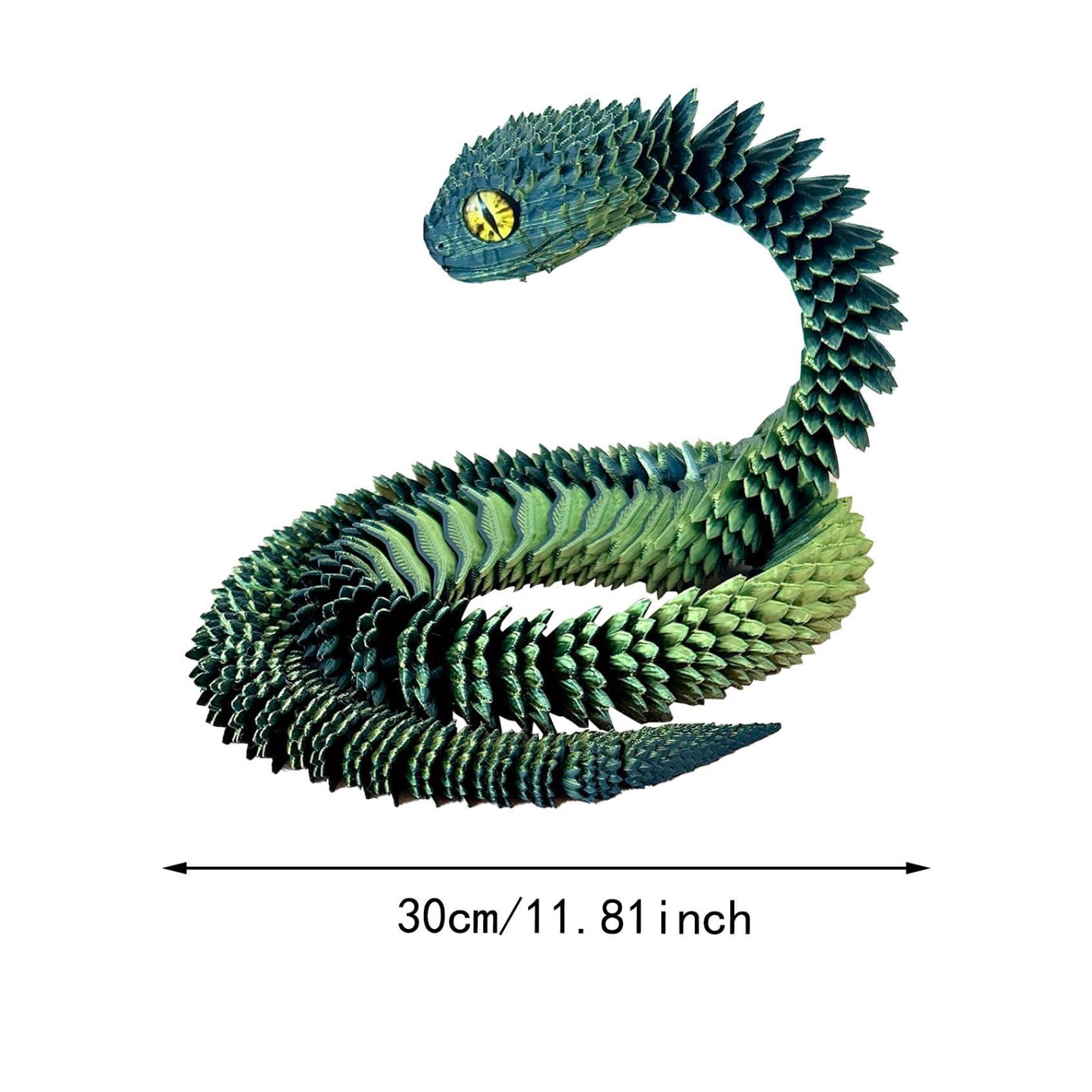 Waycin 3D Printed Animals Set 3D Printed Snake Toys 3D Printed Articulated Flexible Fidget Toy 3D Printed Animals Exquisite Cute Pet Toy Adults Fidget Toys 3D Printed Animal Figurine Fidget Toy (ColorK 30cm)