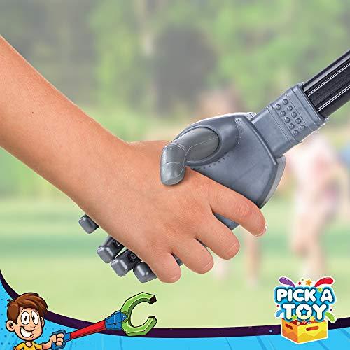 PICK A TOY Interactive Toy Grabber, Robot Hand and Robotic Claw, 3 Pc Set, Fun Early Learning and Hand-Eye Coordination Play, Long 18 Inch Arm, Strong Grasping Tool