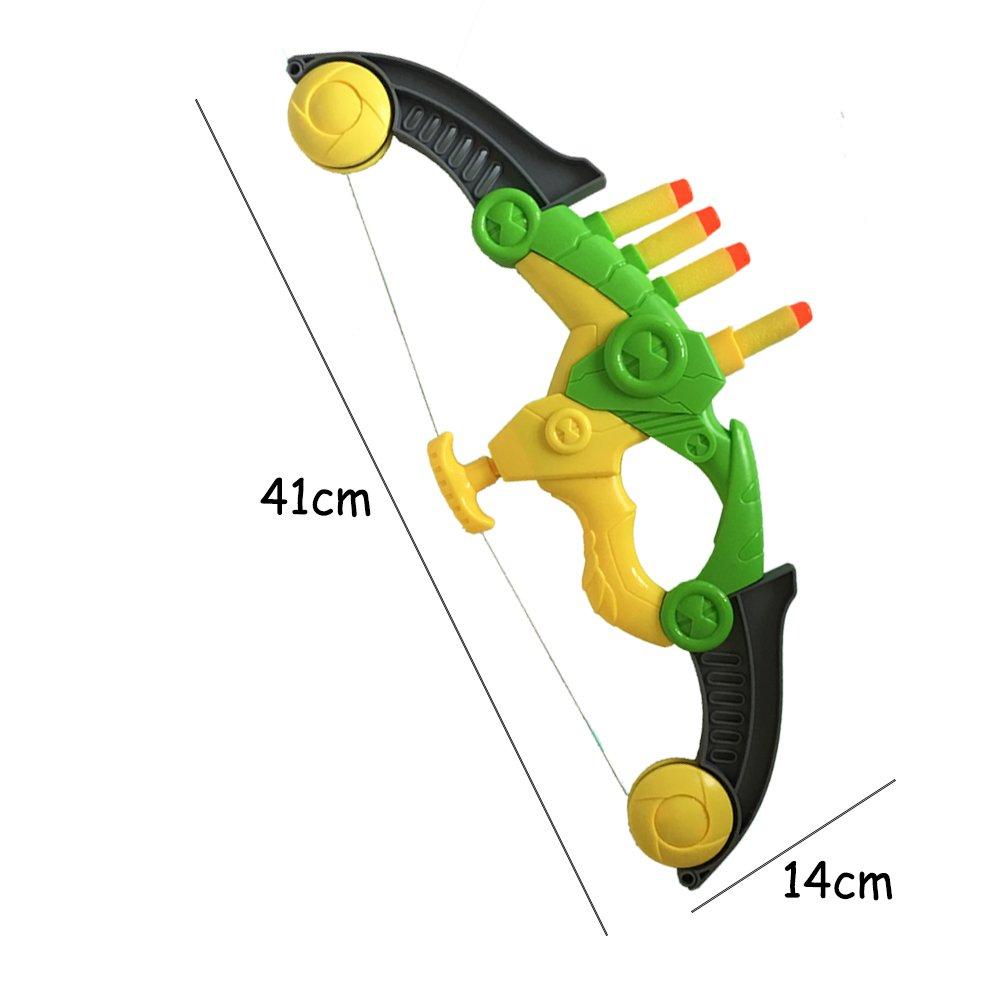 WenToyce Soft Arrow Bow Set for Kids Beginner, Easy Foam Archery Kit for Starters, with 4 Soft Darts Arrows, Safe Outdoor Indoor Shooting Games Activity for Toddler Boys Girls (Archery Green)
