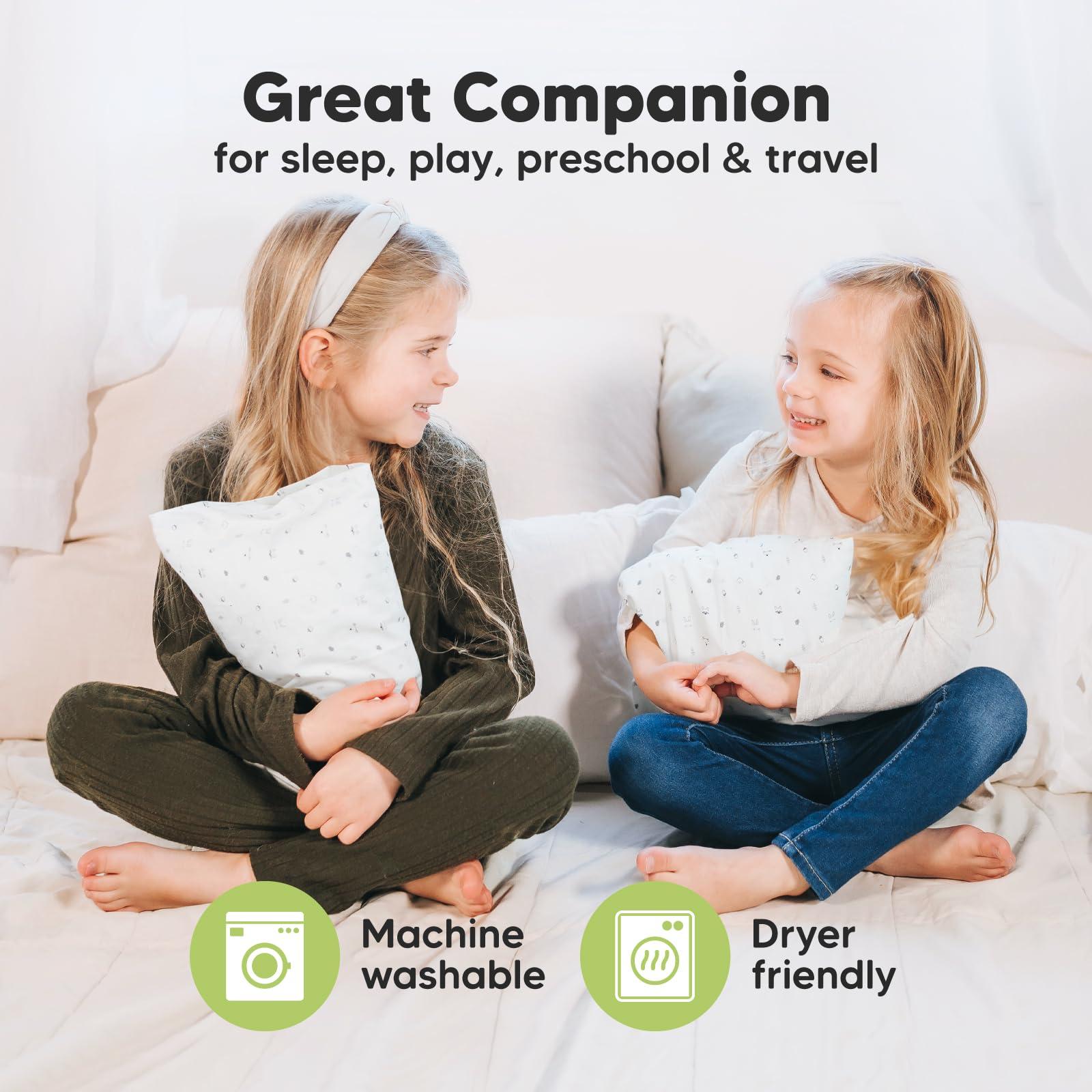 KeaBabies Mini Toddler Pillow with Pillowcase - 9x13 My Little Dreamy Mini Pillow, Organic Toddler Pillows for Sleeping, Kids Pillow, Small Pillows, Travel Pillows for Sleeping, Toddler Bed Pillows (Acorn)