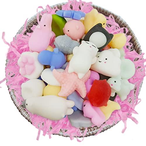 Nasdict 100 Pcs Mochi Toy, Random Squishy Fidget Toys, Soft Cute Animal Stress Relief Squishies Toys for Kids Party Favors, Classroom Prizes, Easter Basket Goodie Bag Stuffers, Christmas, Birthday Gifts