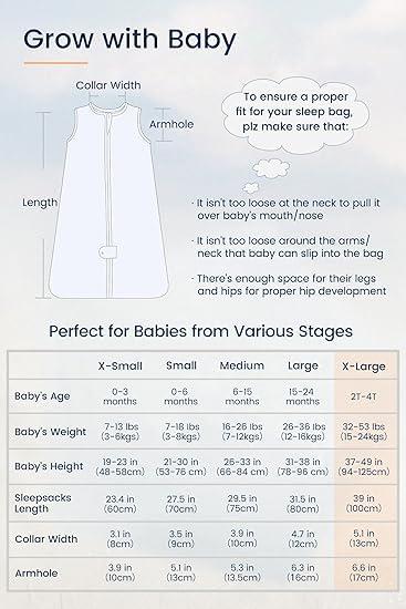 TotAha TotAha Toddler Sleep Sack 2T-3T-4T, 0.5 TOG Summer Light Sleeping Sacks, Soft Wearable Blanket Baby Sleep Bag with 2-way Zipper, X-Large