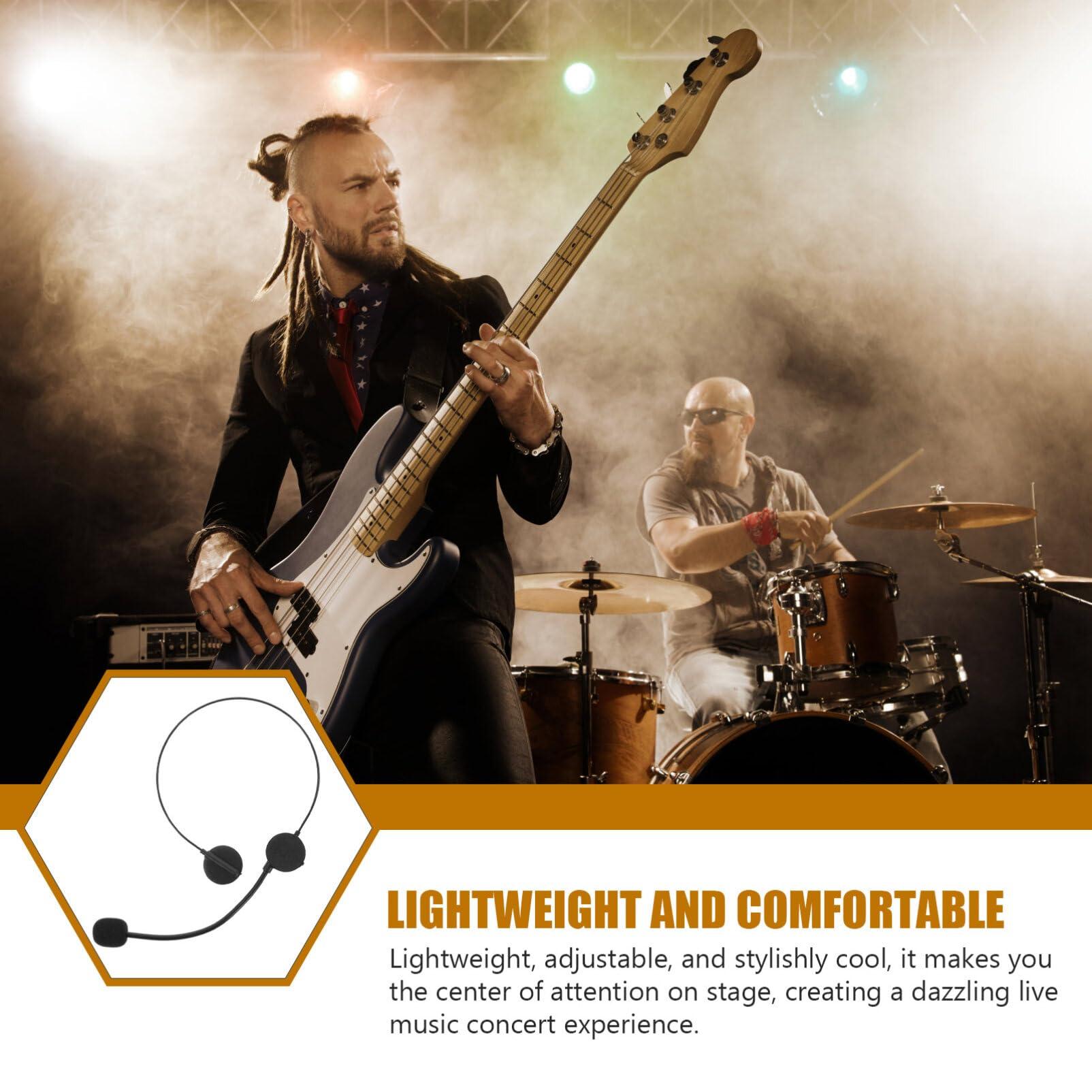 Toyvian Toyvian Costume Headset Accessories 2Pcs Kids Fake Rock Star Singer Microphone Headphones Funny Halloween Concert Party Dress up Prop