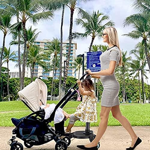 Leefngsun Universal Stroller Board Buggy Board with Detachable Seat, Stroller Glider Board Suitable for Most Brands of Strollers, Stroller Standing Board, Holds Children Up to 55lbs (Black)