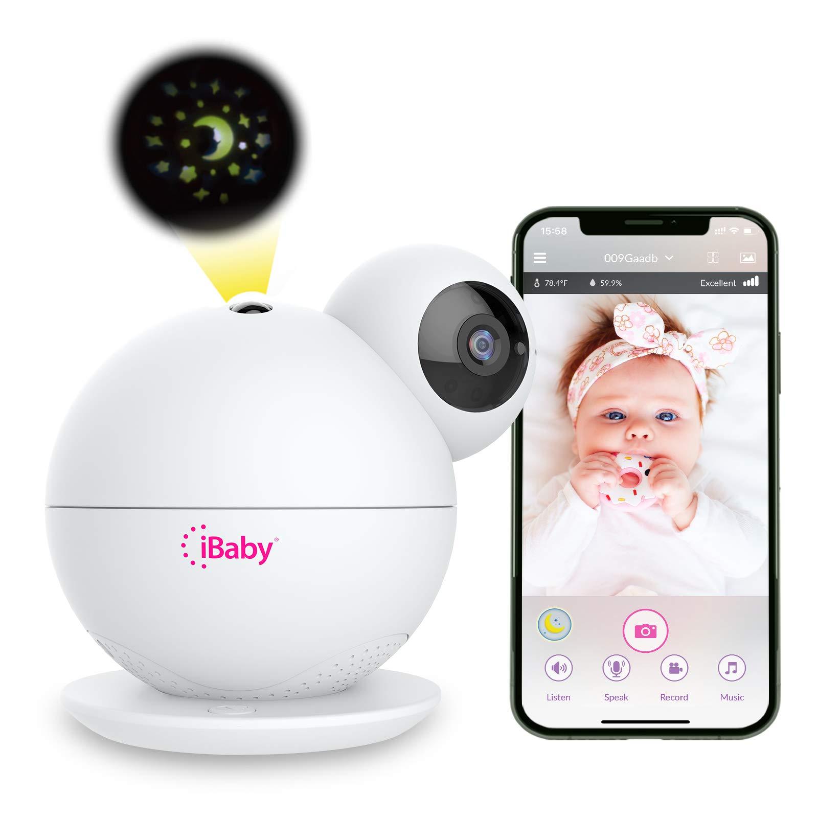 iBaby iBaby M8 2K Smart Baby Monitor, 355 Pan 110 Tilt and 2-Way Talk, Video Baby Monitor with Crying and Motion Alerts, Moonlight Projector, Temperature/Humidity Alerts, for iOS/Android