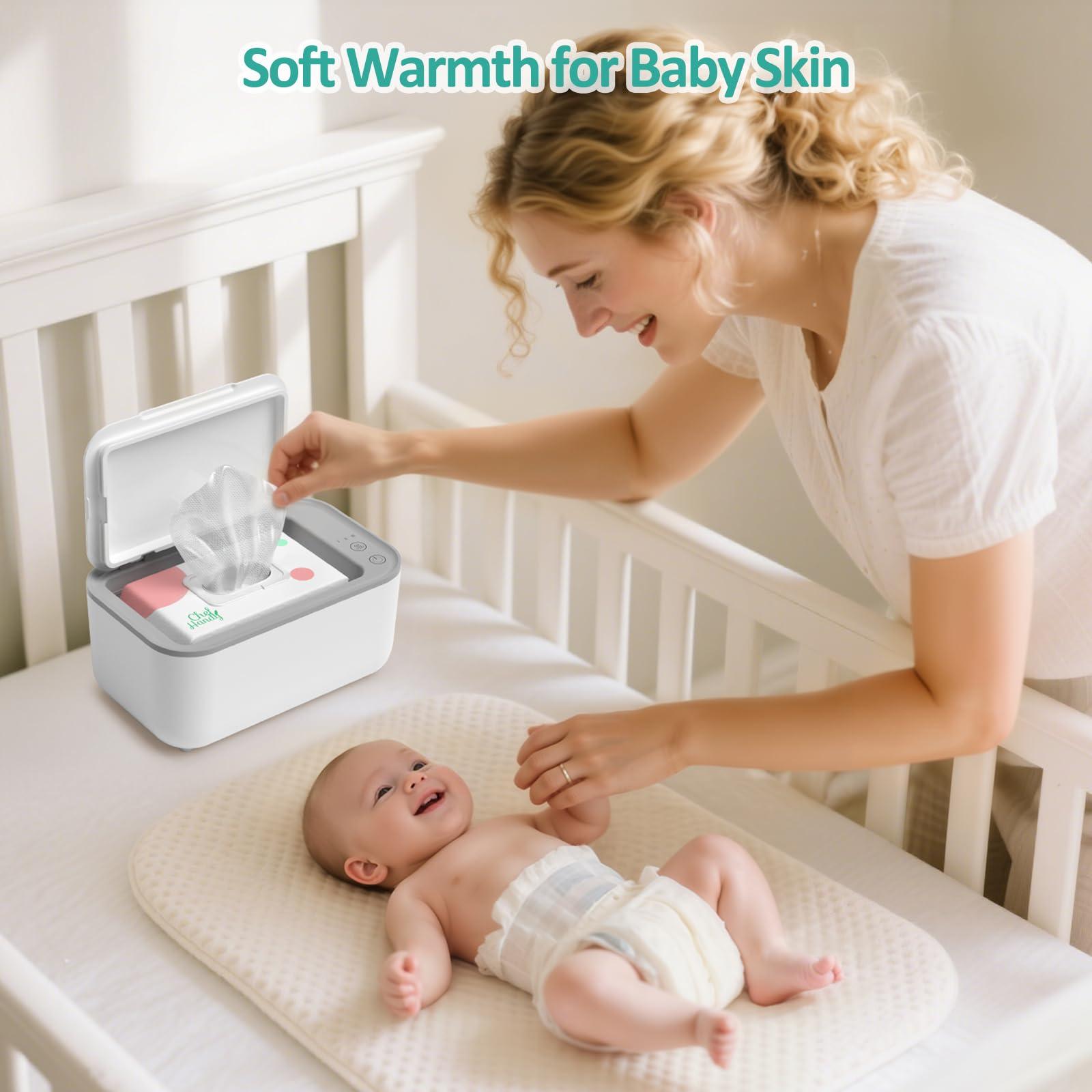 chefhandy Baby Wipe Warmer, Wipe Warmer and Baby Wet Wipes Dispenser, Smart Precise Temperature Control Large Capacity Evenly Overall Heating Silence, Wipes Warmer for Babies Portable Wipe Warmer (White)