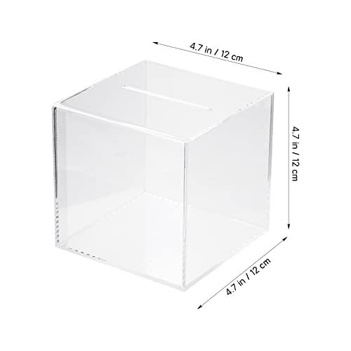 SAFIGLE SAFIGLE Clear Piggy Bank Acrylic Money Bank Transparent Coins Saving Pot Cash Container Box Coin Jar for Adults Kids Birthday Gifts Decoration 12cm