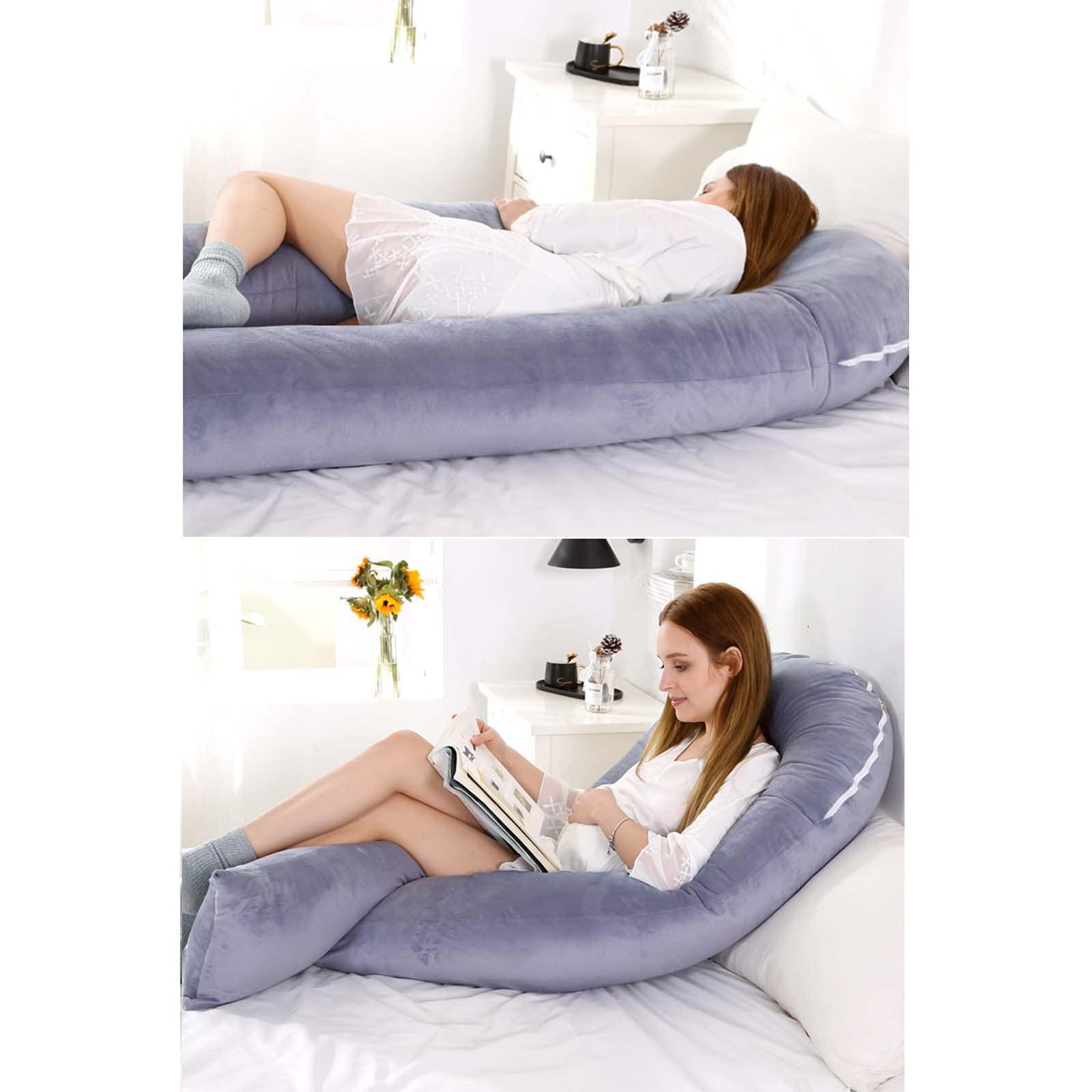 ghghnrtgefrgnhnxdf U Shaped Pregnancy Pillow, Maternity Pillows for Sleeping Full Body Pillow for Back, Legs and Belly Support, with Zipper Removable Cover, Gray