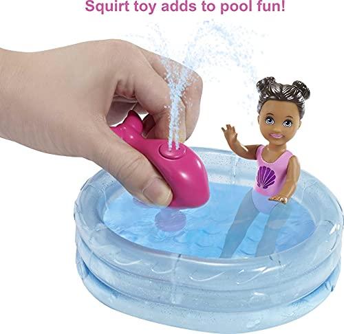 Barbie Barbie Skipper Babysitters Inc Playset with Skipper Doll, Color-Change Small Doll, Pool, Squirt Whale Toy & Accessories