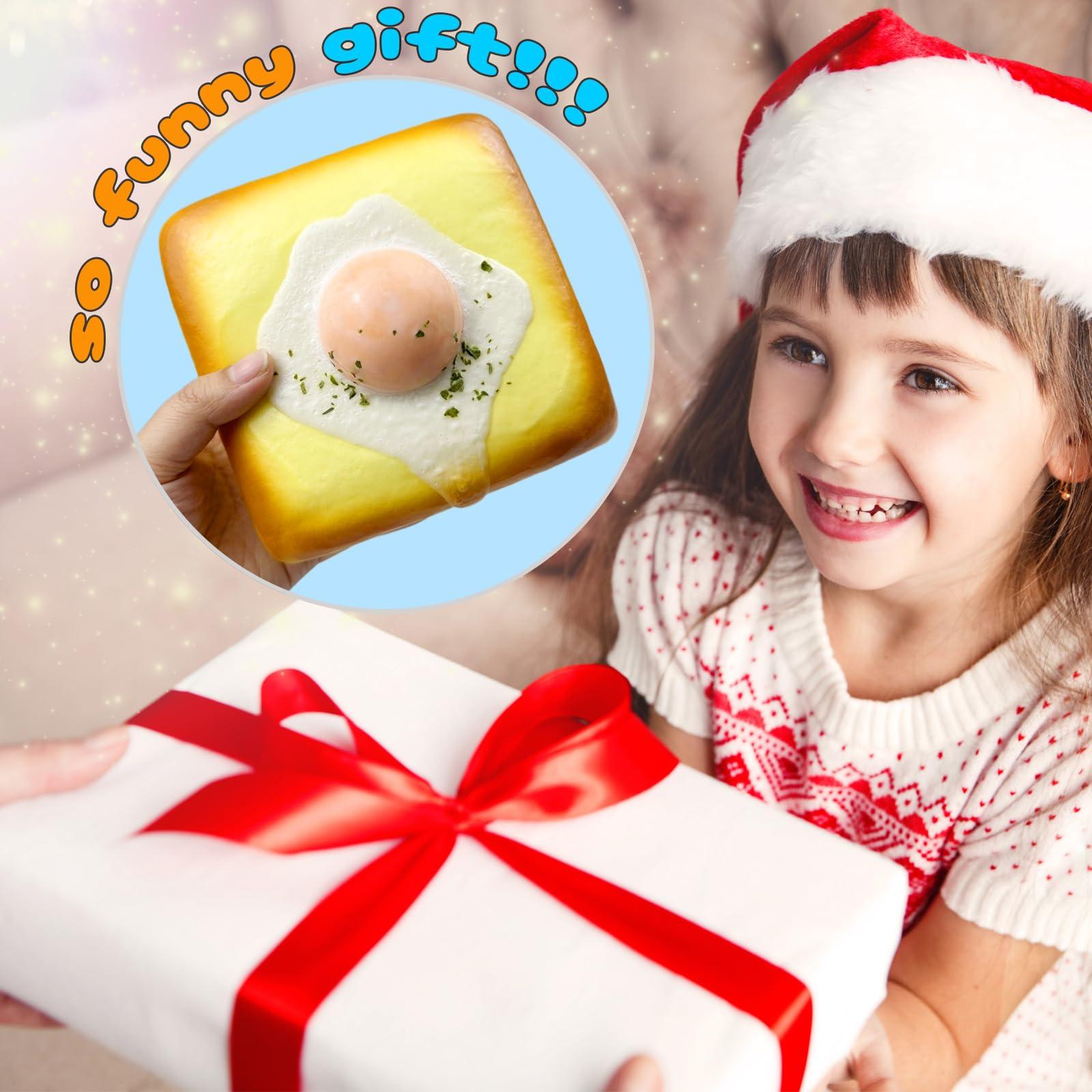 funnysquee funnysquee Egg Toast Squishies Super Soft Slow Rising Toy Cute Scented Simulation Food Square Cake Squishys Stress Relief Squeeze Toys for Kid Halloween Christmas Birthday Gift (Egg Toast)