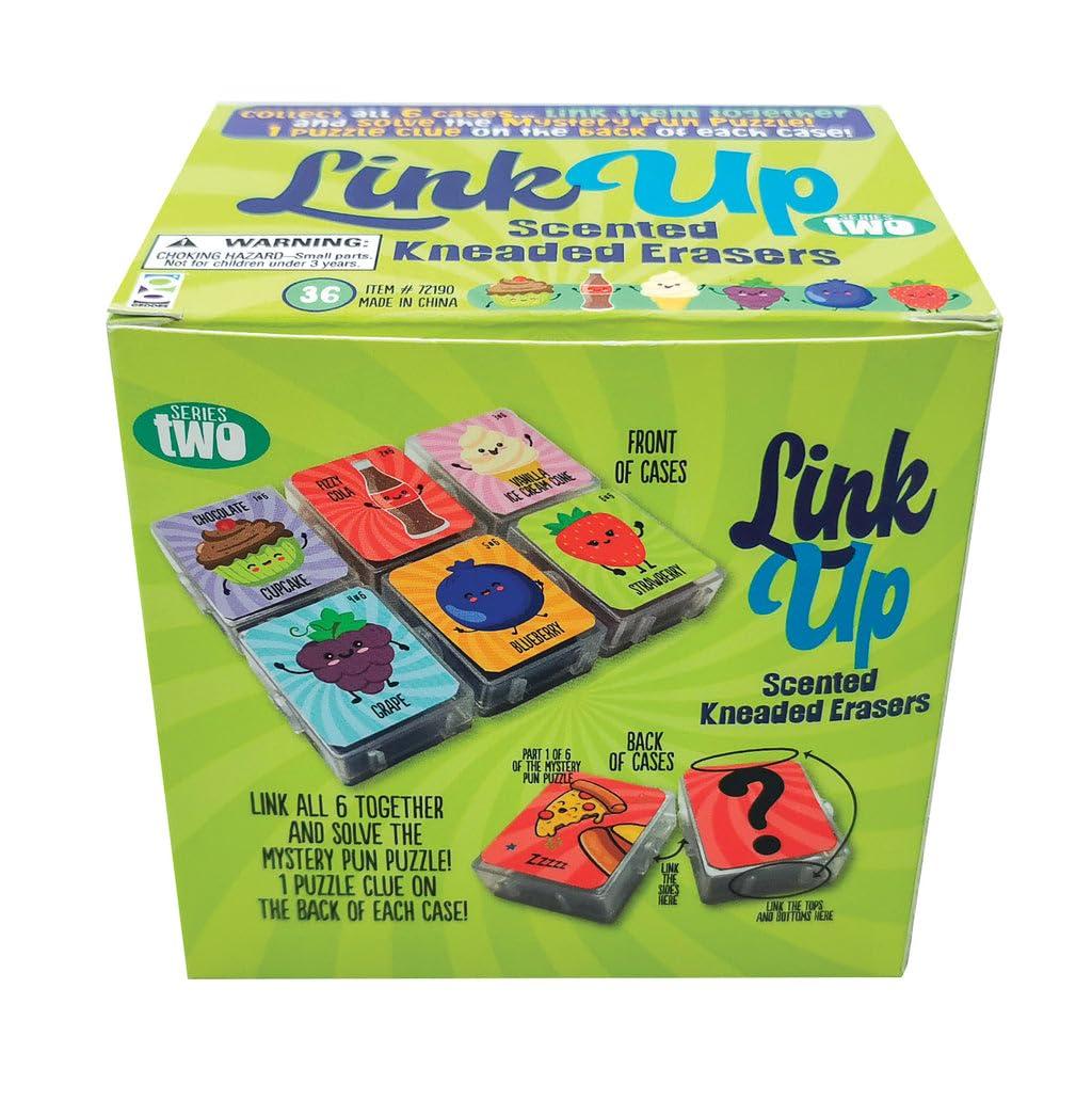 GEDDES Raymond Geddes Link Up Scented Kneaded Erasers (Series Two - 36 Pieces) - 6 Moldable Eraser Designs with Snap Case - Fun Puzzle Kids Erasers