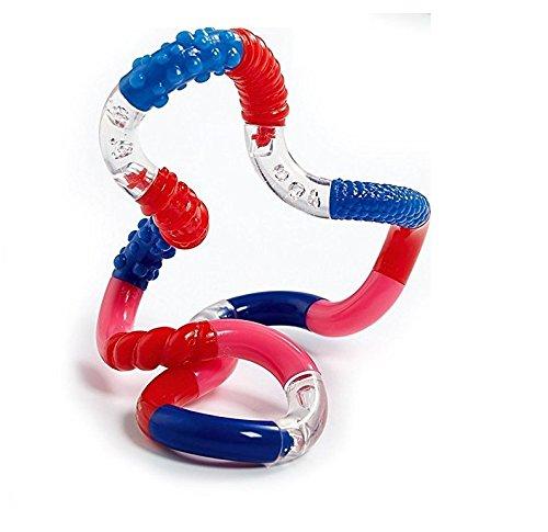 TANGLE Tangle Jr. Brain Tools Textured Sensory Fidget Toy, 3 Pack, Green Yellow Black, Blue Orange Green, Red Pink Blue