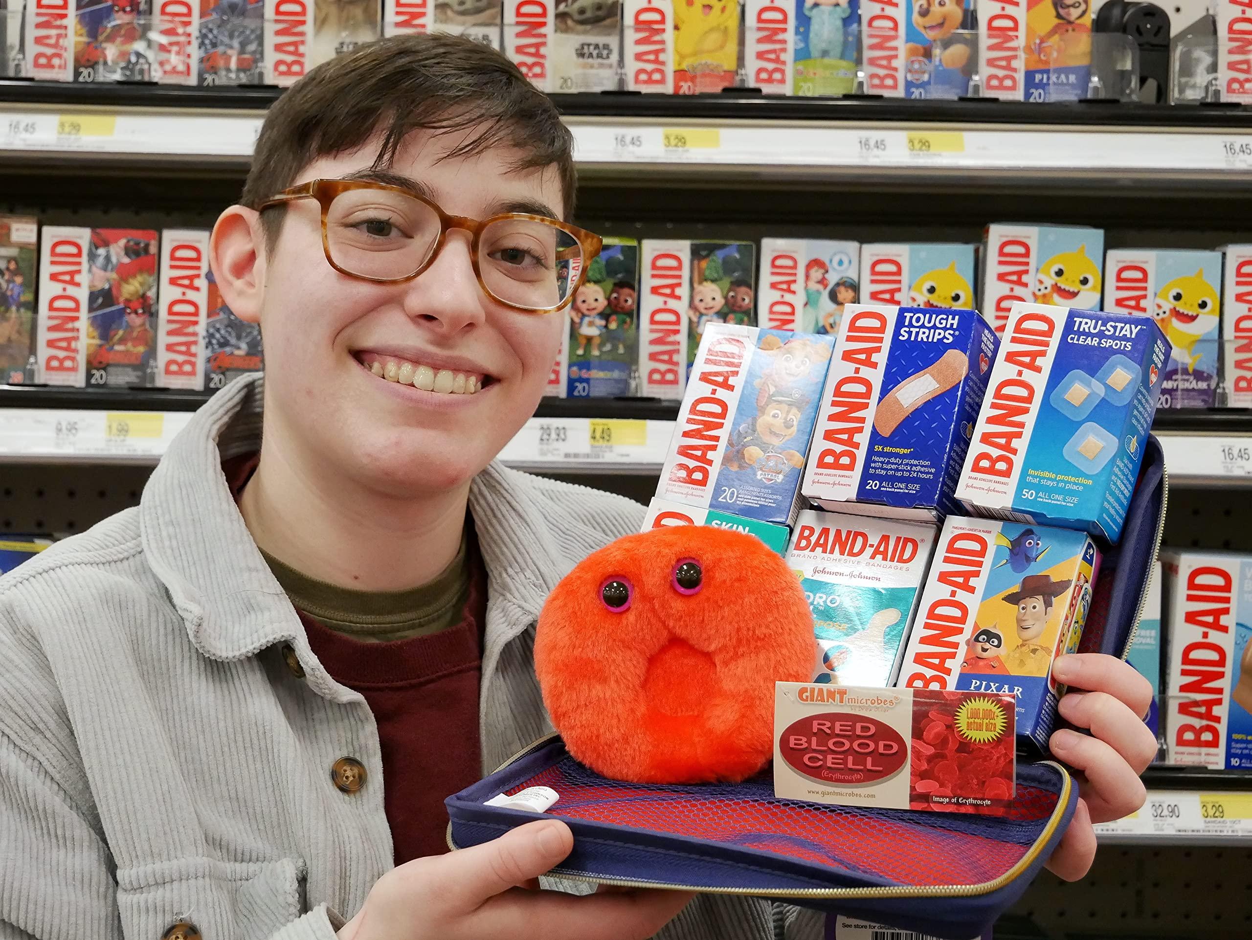 GIANT MICROBES GIANTmicrobes Red Blood Cell Plush, Blood Cell Plush, Blood Bank Laboratory Gifts, Lab Tech Gifts, Hematology Gifts, Leukemia Gifts, Phlebotomy Gifts, Phlebotomist Gifts