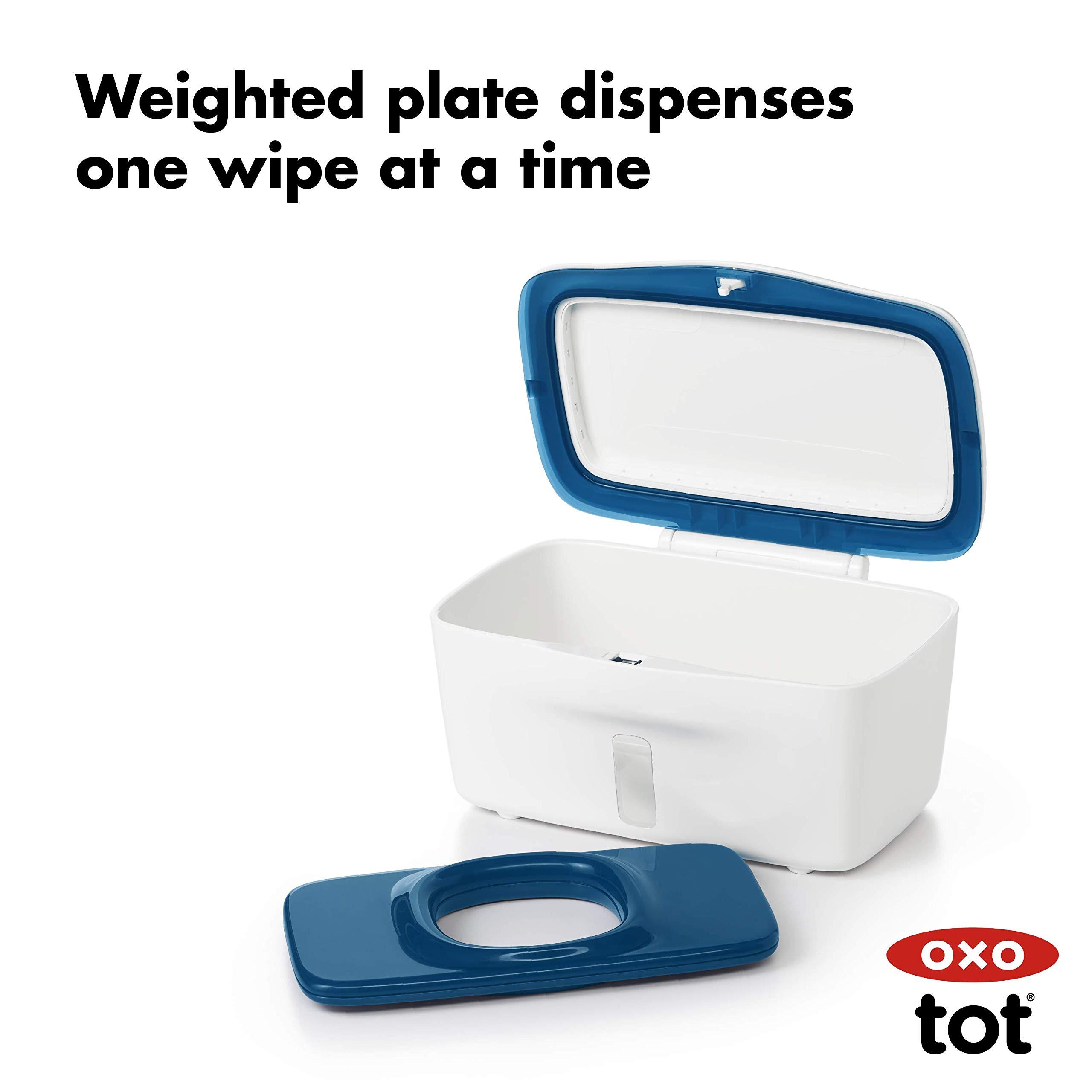 OXO OXO Tot Perfect Pull Wipes Dispenser, Navy, 1 Count (Pack of 1) & Tot On The Go Wipes Dispenser - 2 P ack