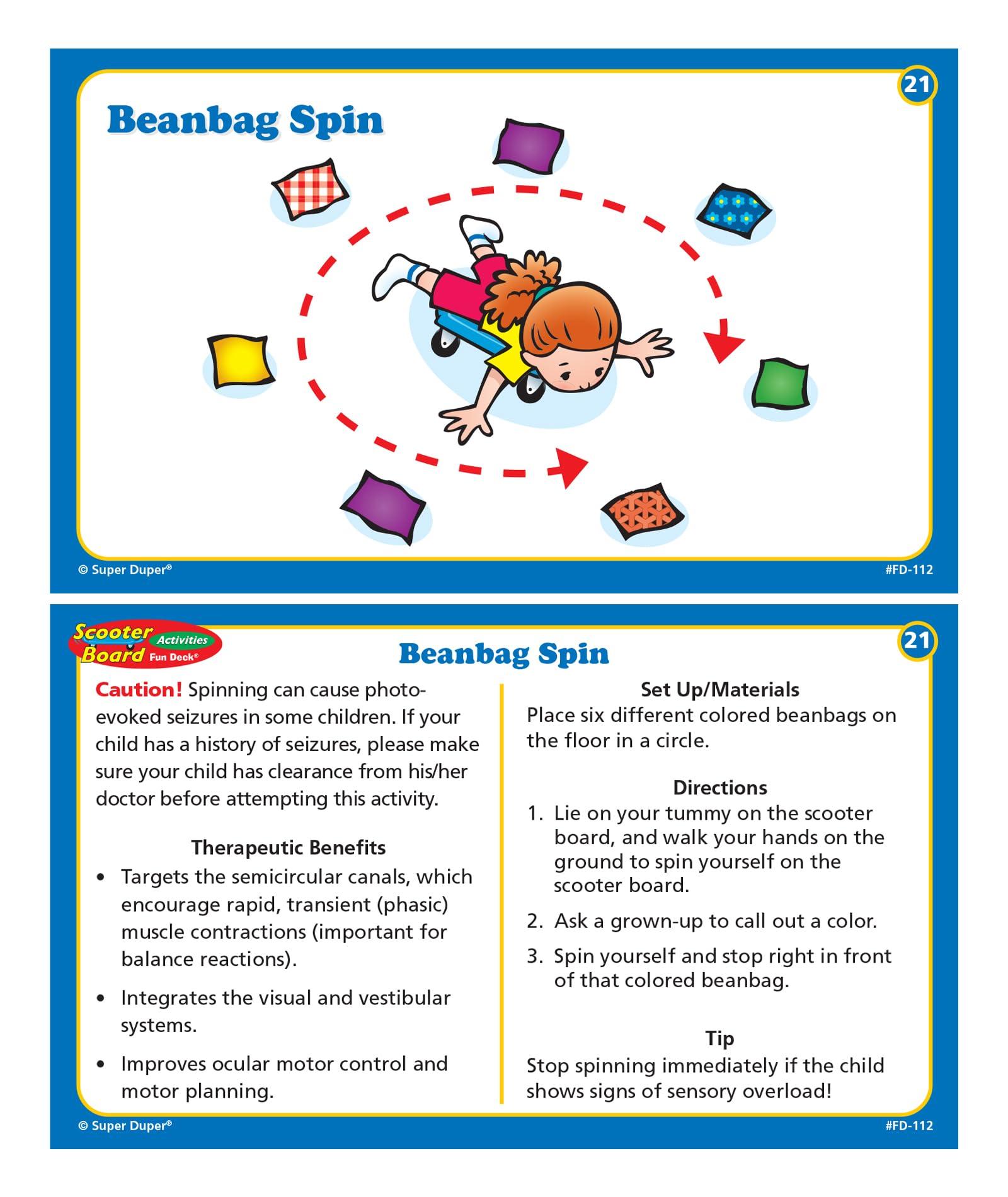Super Duper Publications Super Duper Publications | Scooter Board Activities Fun Deck | Occupational Therapy Flash Cards | Educational Learning Materials for Children