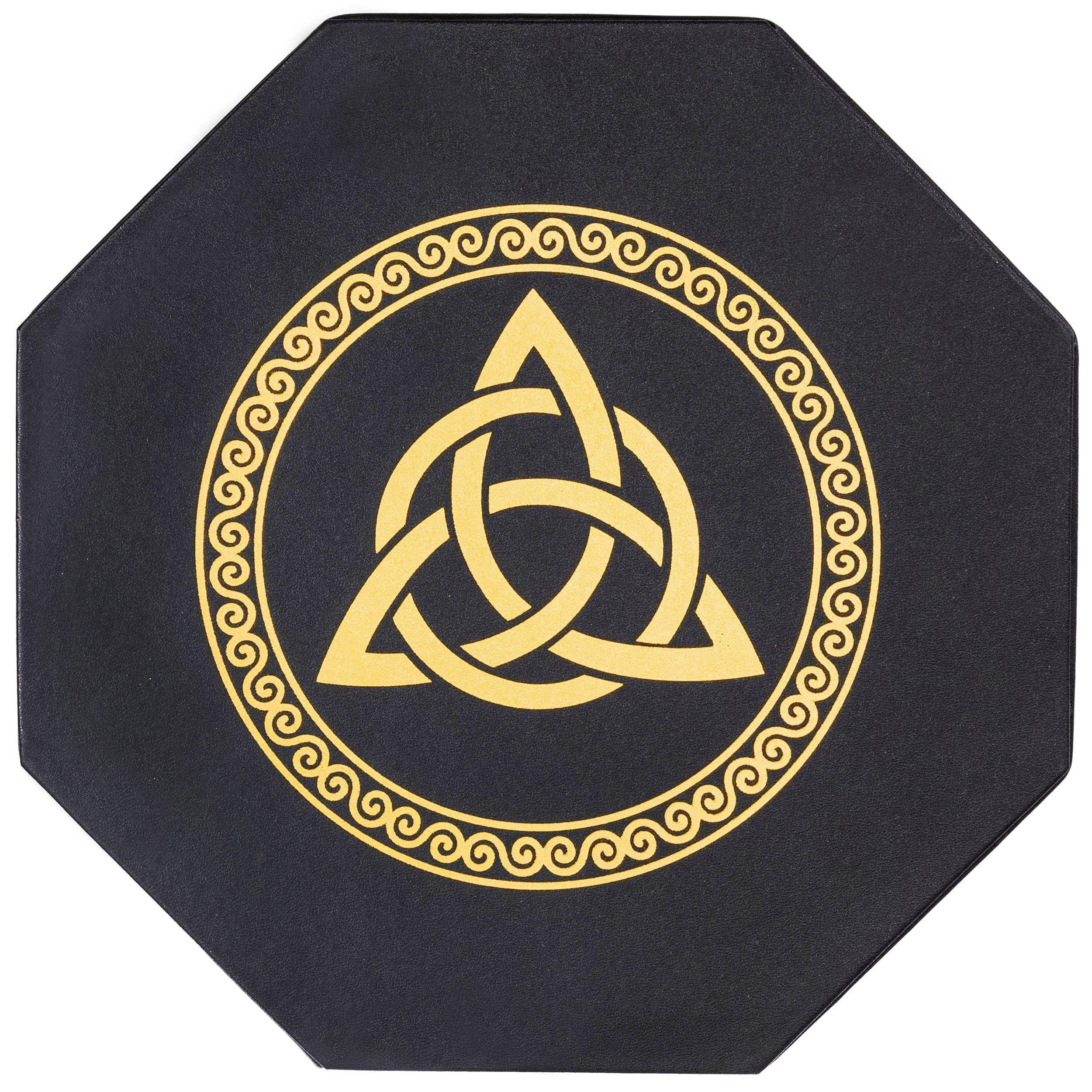 Soar Forge DND Dice Tray - Premium 8 Inch Tray Dungeons and Dragons - Exquisitely Detailed Gold World Tree & Triquetra Design - Perfect Rolling & Box Storage to Protect Your Dice for D&D and RPG