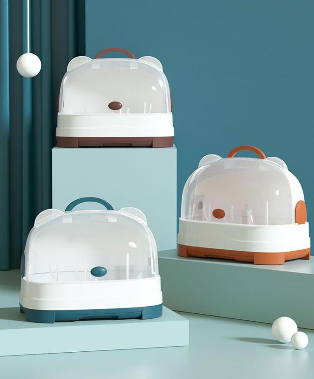 KALWEL KALWEL,Baby Bottle Dryer Rack,Portable Bottle Drying Rack,Baby Bottle Storage Organizer with Lid,Travel Bottle Drying Rack,Removable Layers for Easy Cleaning,Suitable for Travelling,Camping