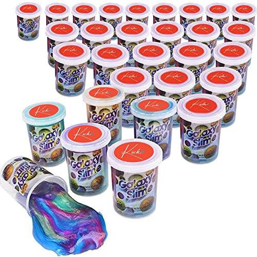 Kicko Kicko Marbled Unicorn Color Slime - 24 Pack and Pack of 6 Colorful Galaxy Sludge - Gooey Fidget Set for Sensory and Tactile Stimulation, Stress Relief, Party Favor, Educational Game