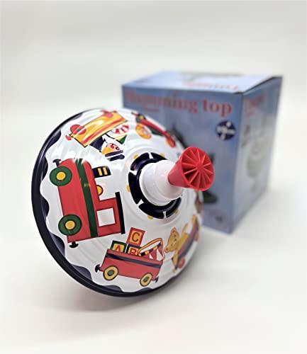 Bolz Bolz Classic Playbox Music Spinning Tin Top Toy from KsmToys The Funny Buzzing Hum Gets Louder As The Top Spins Faster, Ages 18 m+