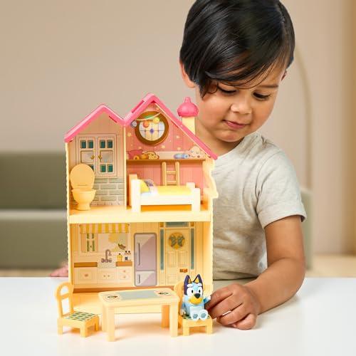 BLUEY BLUEY Mini Home Playset | Compact House Playset with Carry Handle | Three Different Rooms | Kitchen, Bedroom and Bathroom | Includes Figure with 5 Play Pieces