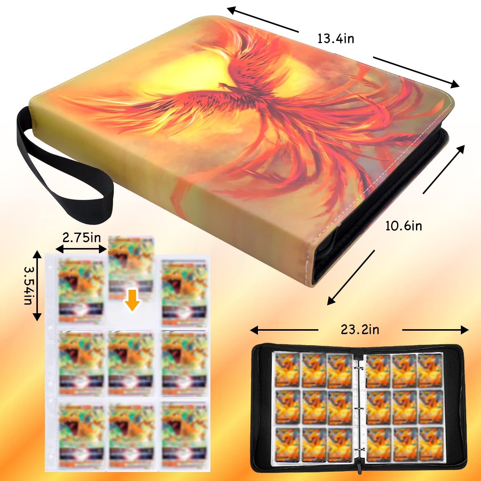 uimomn Card Binder for Trading Cards | 9 Pocket with 50 Sleeves up to 900 Cards | Holder Album School Choice for 1-18 Year Boys/Girls | Trading Card Binder Display Case (Card not included) (F1)