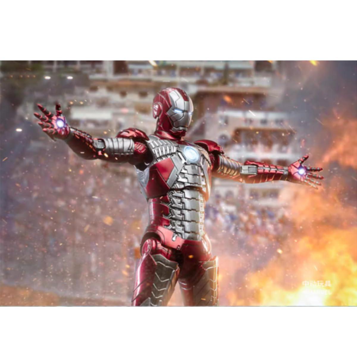 HiPlay HiPlay ZD Toys Anniversary Series Collectible Figure Full Set: Iron Man MK5, Illuminated Edition, Height 18cm Miniature Action Figurine FGBMK5