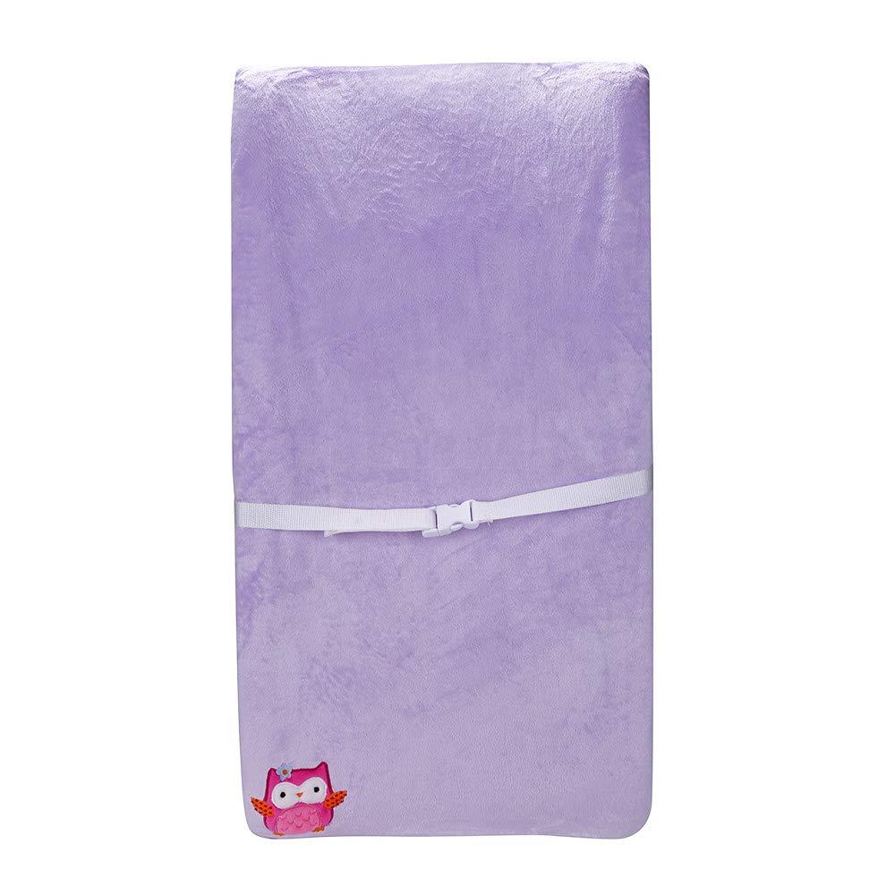CribMATE Coral Velvet Nursery Diaper Changing Table Cover Sheet Baby Girl Baby Boy Diaper Changing Pad Cover Sheet 1PC (Purple Owl)