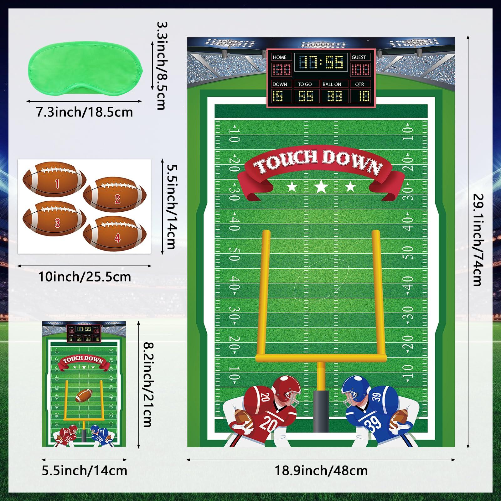 Hxezoc Hxezoc Pin The Football On The Goalpost Game With 36 Pcs Football Stickers, Large Football Party Games Poster for Kids Birthday Party, Carnival Party Decoration Supplies