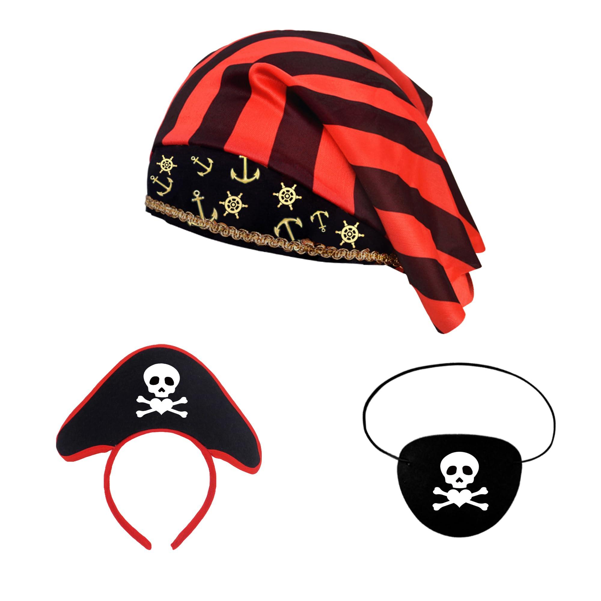 ZZIHAN ZZIHAN Girls Pirate Costume Kids Pirate Princess Dress Pirate Accessories Hat HairBand Eye Patch Belt Pirate Gems Treasure Toys Birthday Party Favor Gift Christmas Halloween Cosplay Costumes 6-7Years