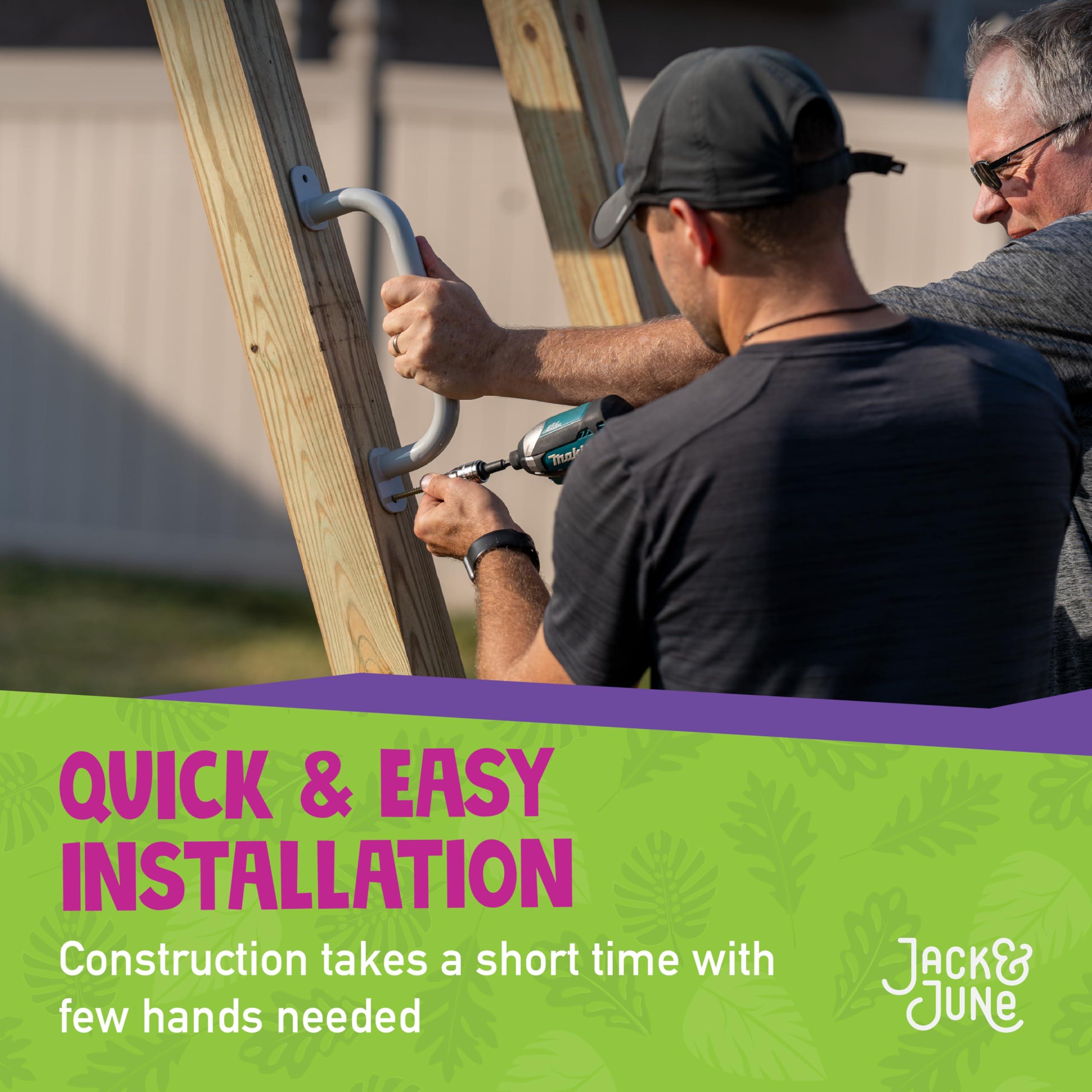 Jack and June Jack and June DIY Monkey Bars Kit Heavy Duty and Durable Do It Yourself UV-Resistant Outdoor Fun for Kids